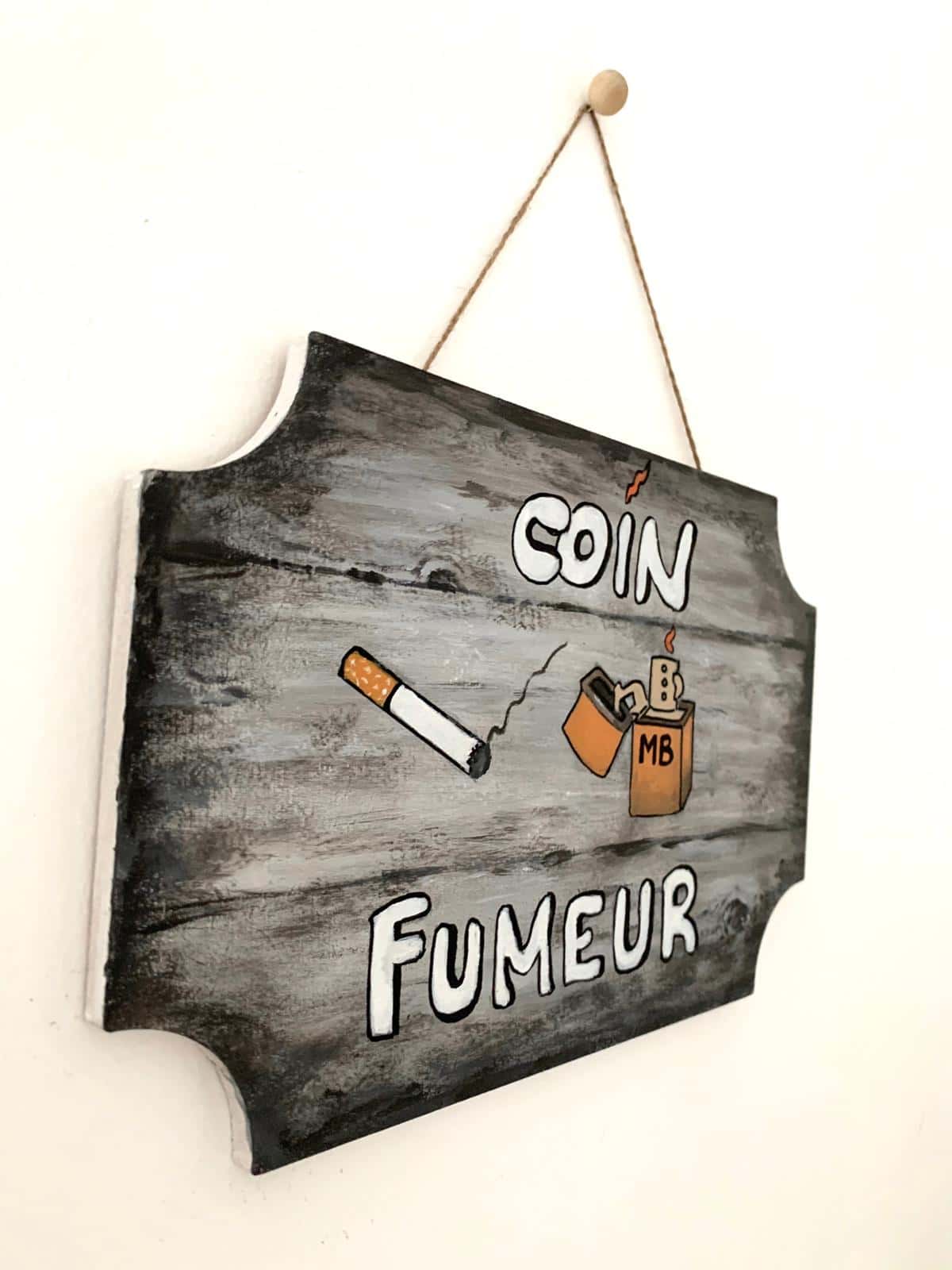 Placa Decorativa Parede - Em Madeira Personalizável "Área De Fumantes"